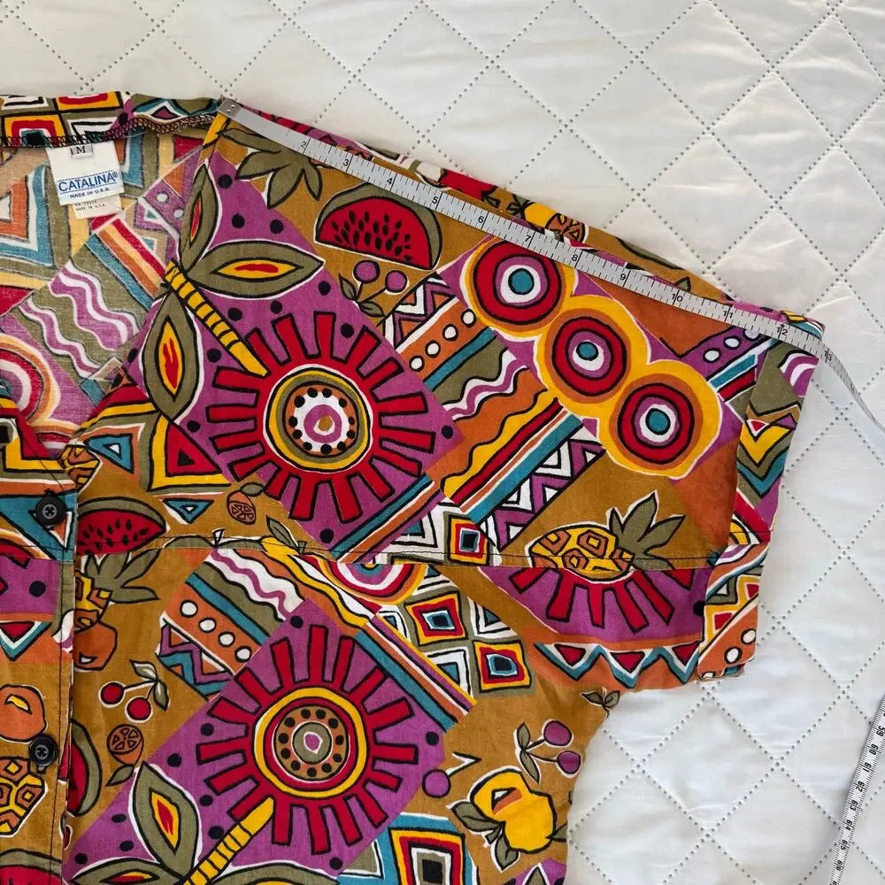 Vintage Catalina 2 Piece Set Made USA Tropical Geometric Resort Palm Springs M